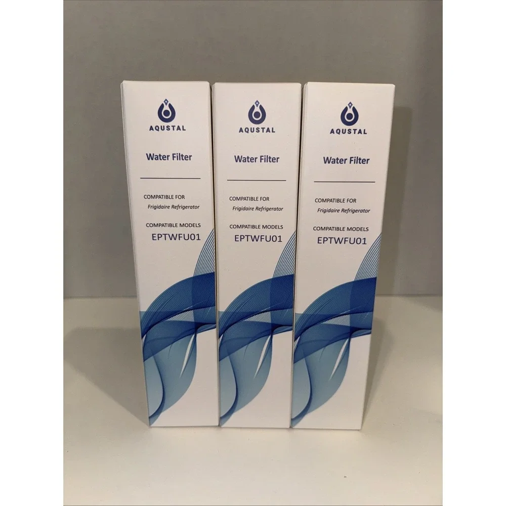 Aqustal Frigidaire Refrigerator Replacement Ice and Water‎ Filter 3 Pc EPTWFU01